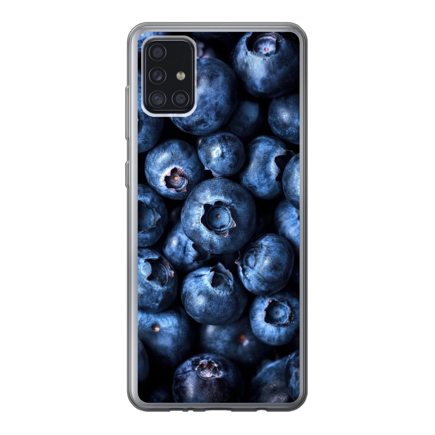 MuchoWow Handyhülle für Samsung Galaxy A52 5G Beeren - Blau - Obst, Smartphone-Bumper, Print, Handy Schutzhülle Dünn