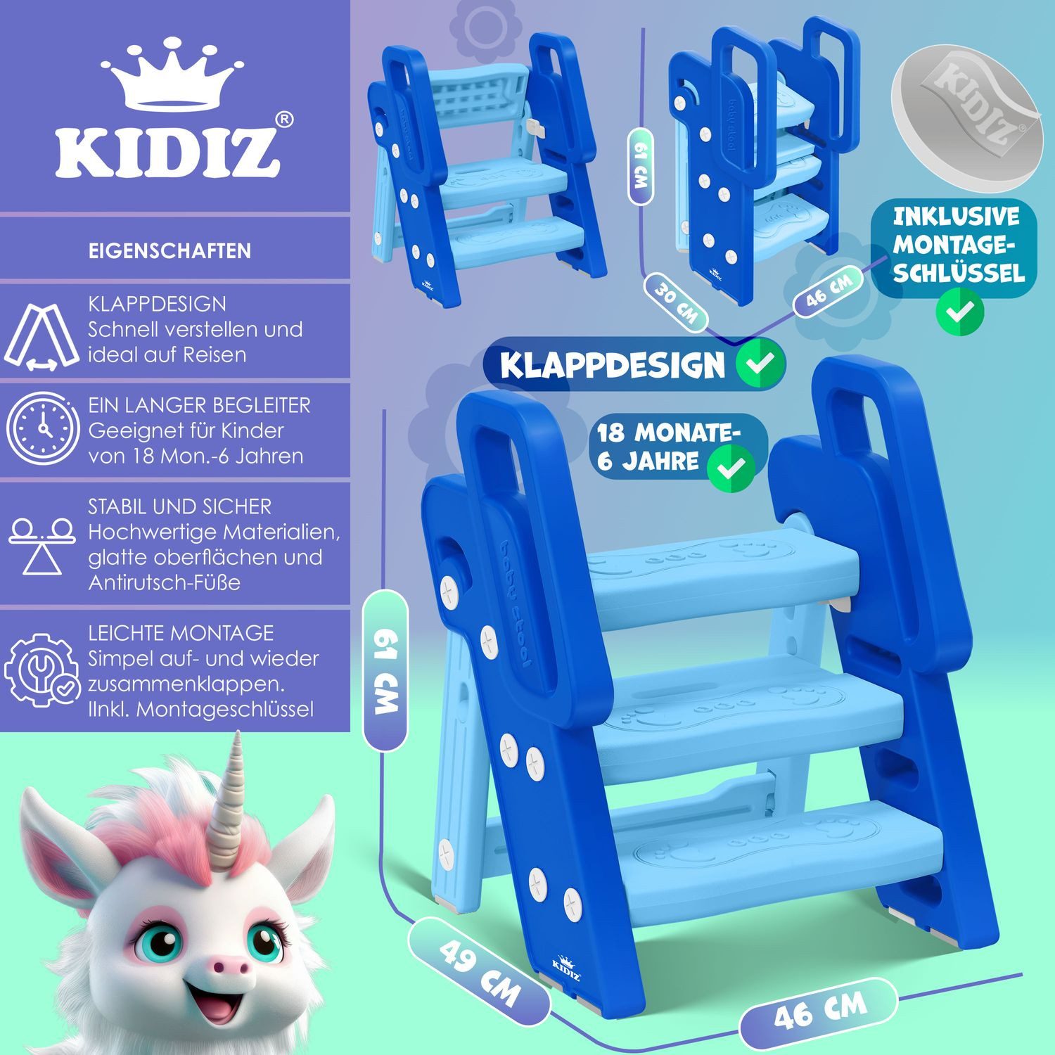 KESSER Tritthocker, für Kinder Trittleiter Klappbar günstig online kaufen