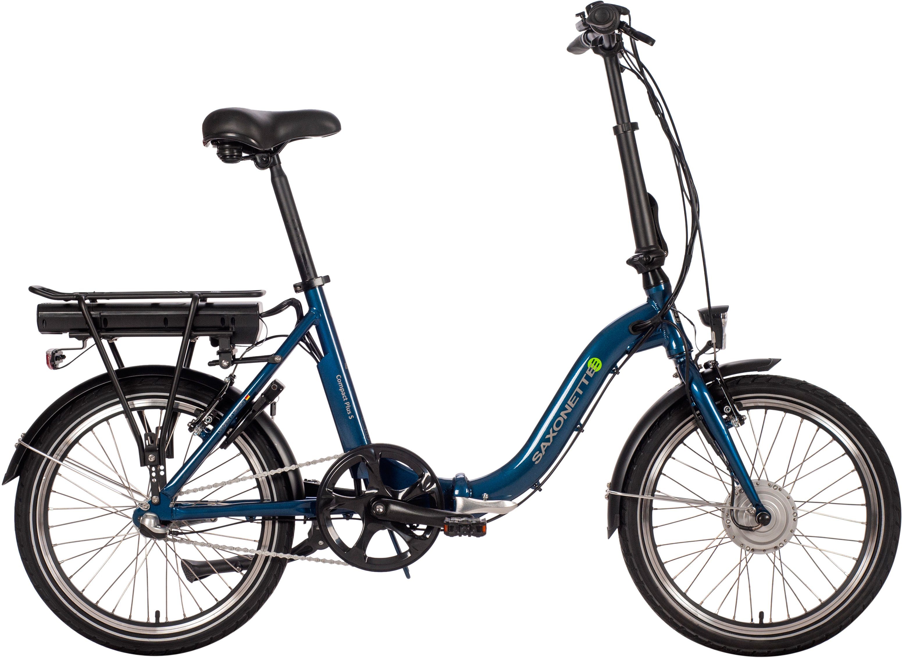 SAXONETTE E-Bike Compact Plus S, 3 Gang, Nabenschaltung, Frontmotor 250 W,  (mit Akku-Ladegerät)