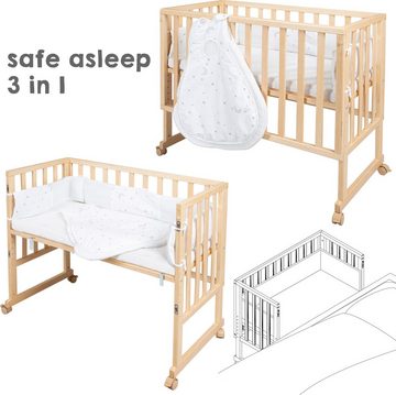 roba® Stubenbett safe asleep® 3-in-1 Sternenzauber, natur, 4-tlg.