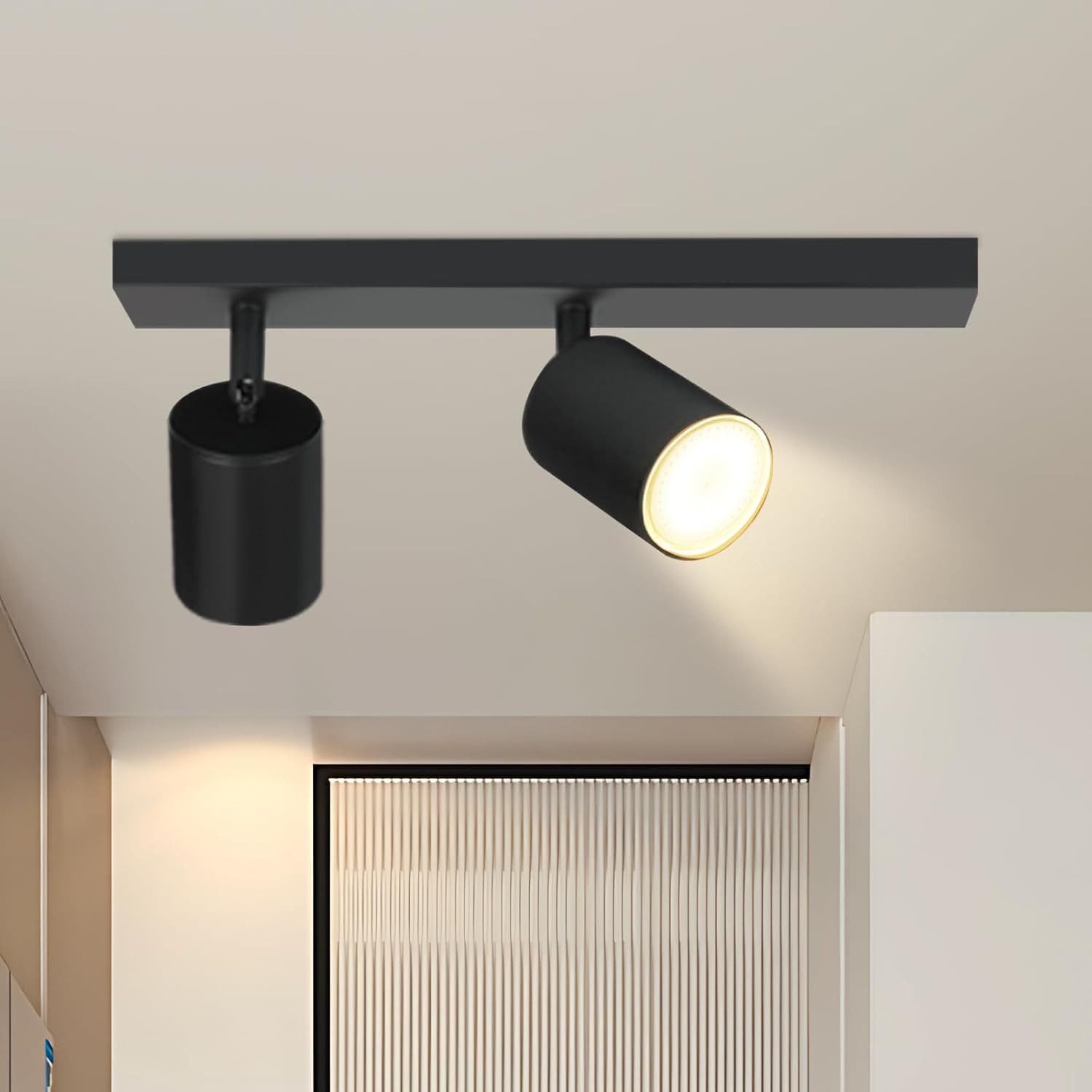 Nettlife Deckenstrahler Modern Schwarz GU10 Rechteckig 4flammig 25 W, Schwenkbar 350°, LED wechselbar, Schlafzimmer Küche Flur