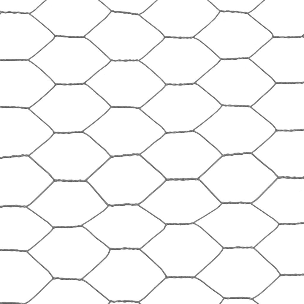 vidaXL Maschendrahtzaun, Drahtzaun Stahl mit PVC-Beschichtung 25x1,2 m Grau