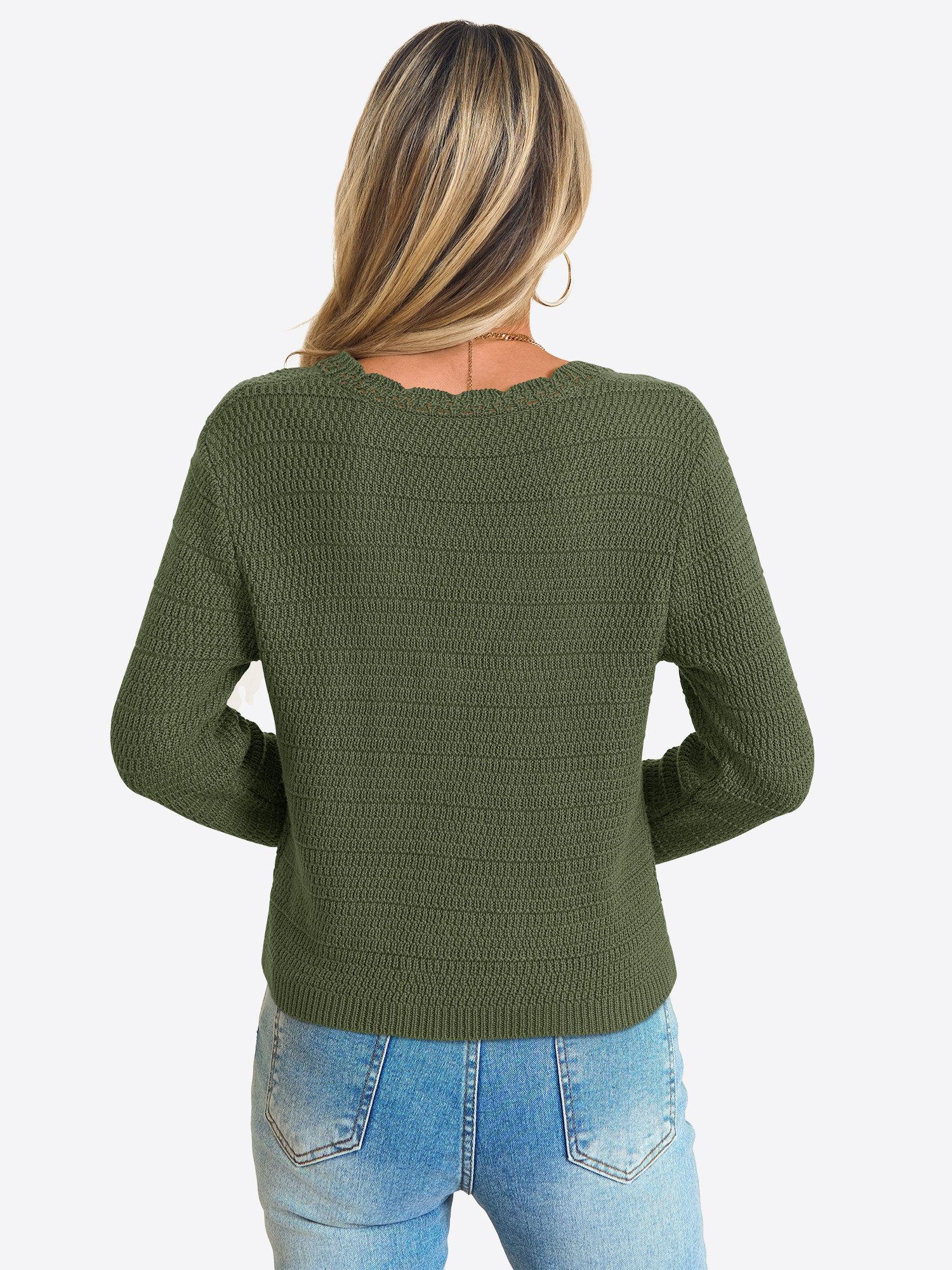 Imily Bela Cardigan Damen Langarm Strickjacke mit V-Ausschnitt (Packung, 1- günstig online kaufen