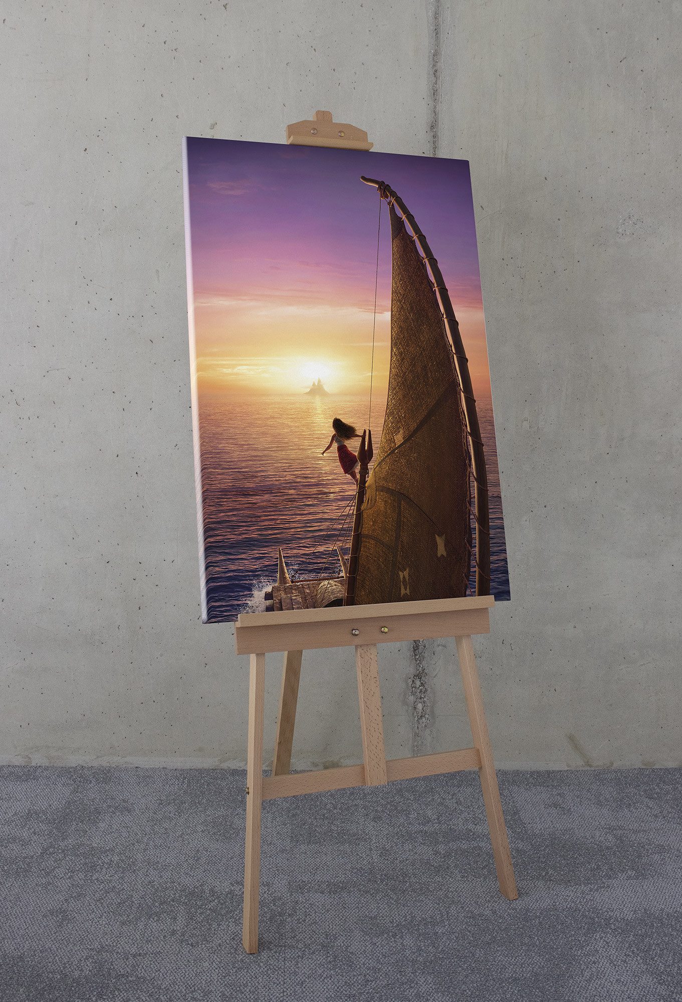 Komar Leinwandbild Disney Moana 2 To the Horizon, Disney (1 St), 60 x 90 cm (Breite x Höhe) - Kinderzimmer, Dekoration