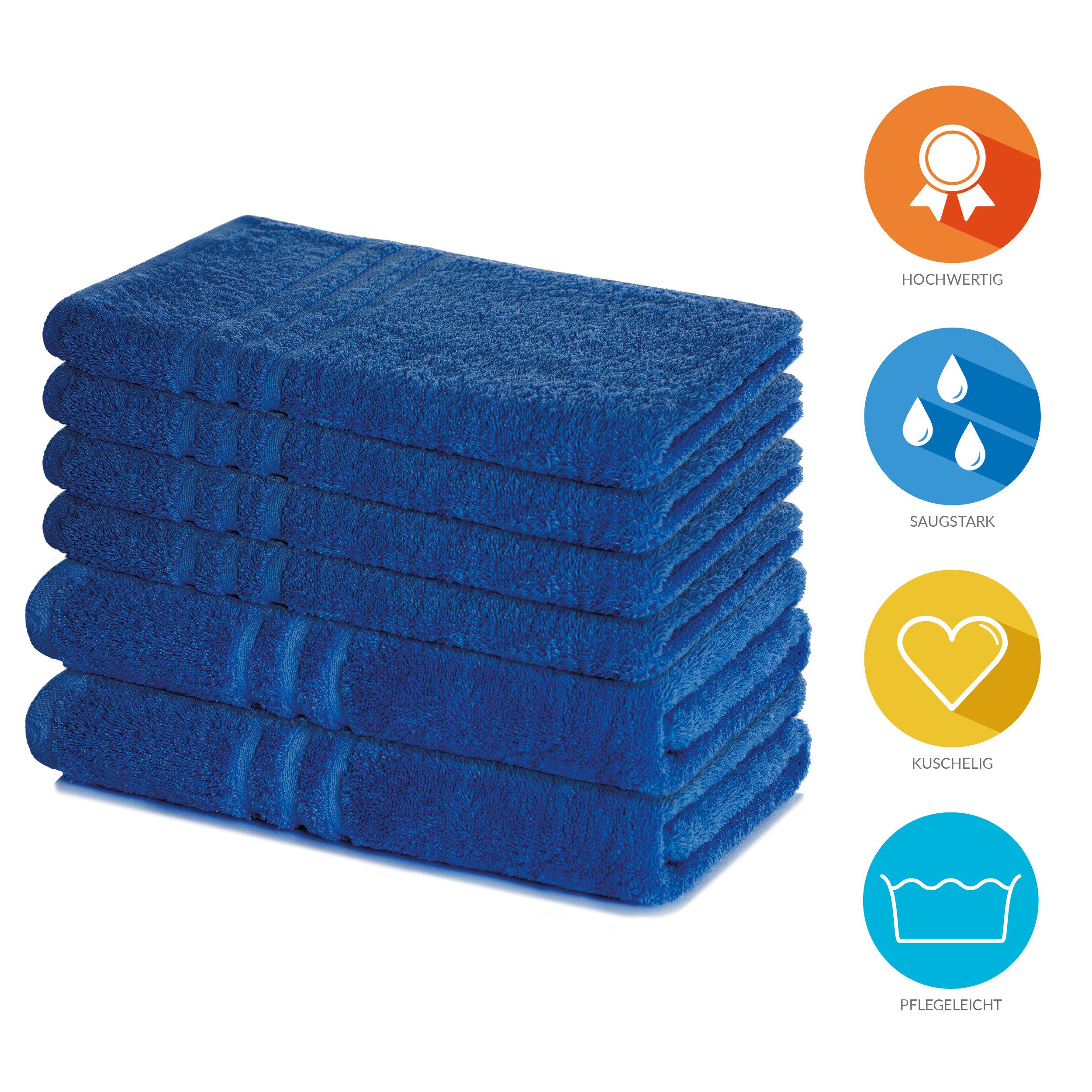 Lavea Handtuch Set Elena, Duschtücher, Handtücher, Gästetücher, Waschhandschuhe, 100% Baumwolle (Set, 6-St), Frottierserie, weich & saugstark, pflegeleicht, 500 g/m² Frottier