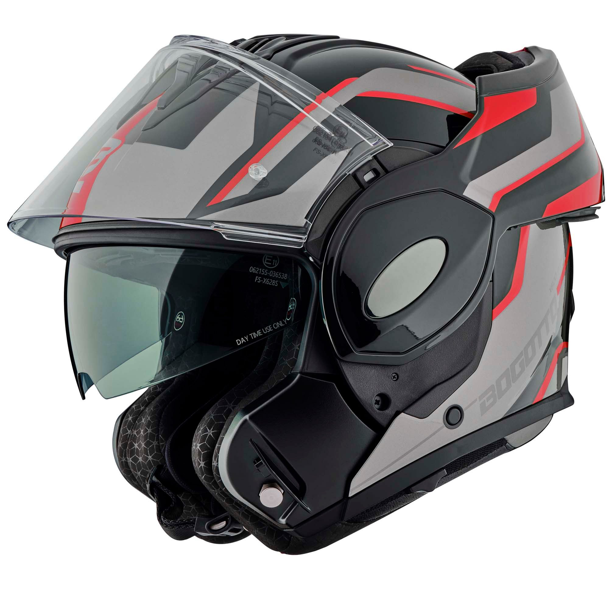 Bogotto Motorradhelm FS-X600 Vyda Klapphelm, vorbereitet für Kommunikationssystem,integriertes Sonnenvisier