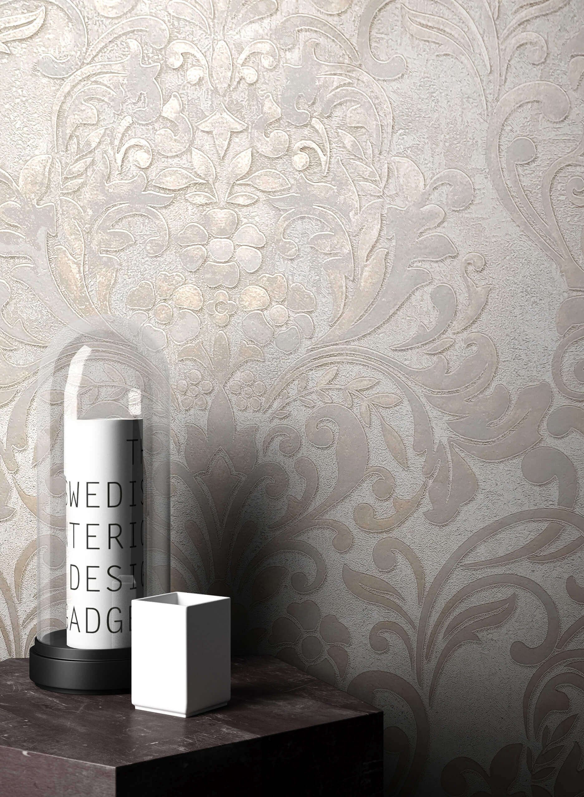 Newroom Vliestapete, Beige Tapete Barock Glänzend günstig online kaufen