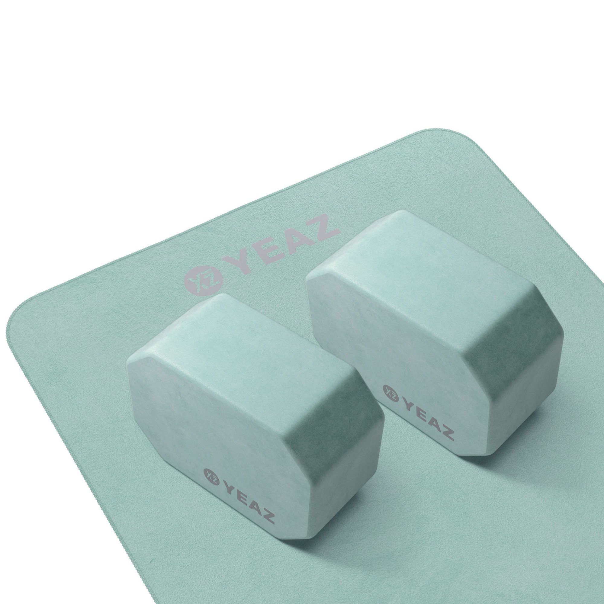 YEAZ Yogablock NEXT LEVEL Set - Yoga-Blöcke & Handtuch, rutschfeste Soft-Touch Oberfläche