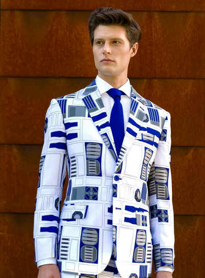 Opposuits Kostüm R2-D2 Jackett, Auch ohne Hose top: stylishes Sakko mit Krawatte