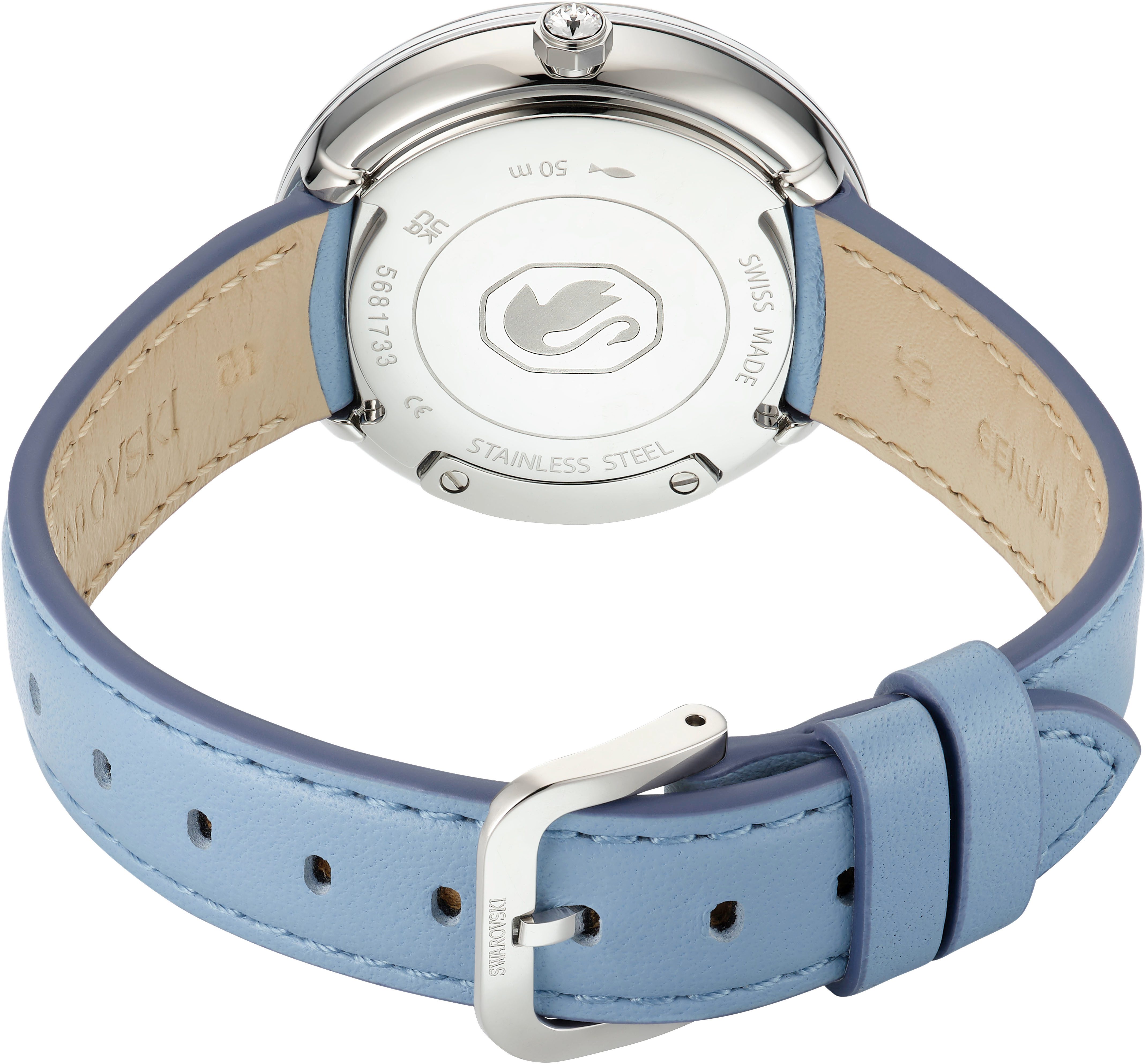 Swarovski Quarzuhr CRYSTALLINE LUSTRE 5681733, Armbanduhr, Damenuhr, Swiss Made, Lederarmband, analog