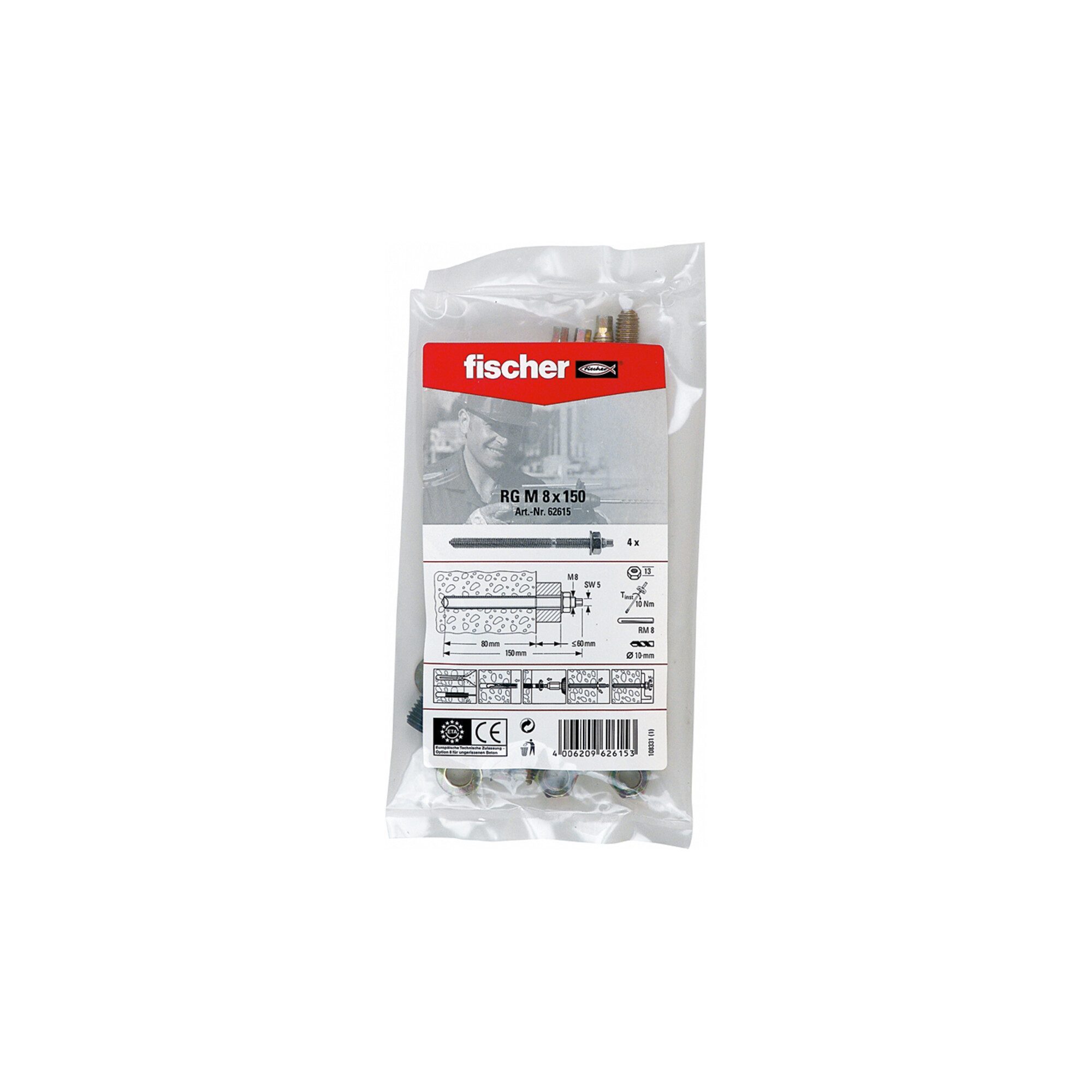 fischer Gewindestange fischer Ankerstange RG M8x150 B (4) 5 Stk