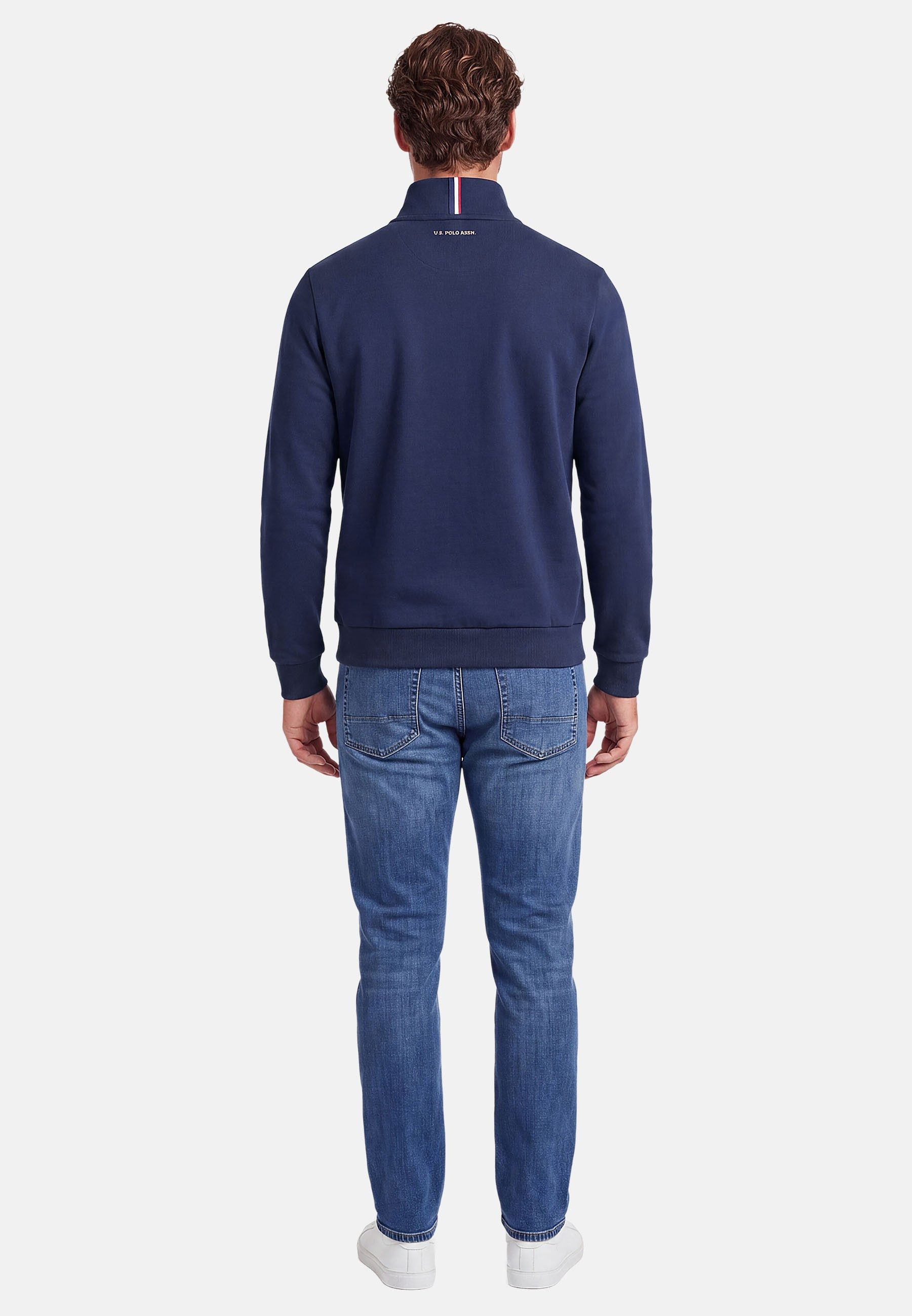 U.S. Polo Assn. Stehkragenpullover USNiico – Herren Half-Zip Pullover mit Logo-Stickerei Weiche Baumwollmischung, sportlich-elegantes Design und hoher Komfort – Bild 4 von 5