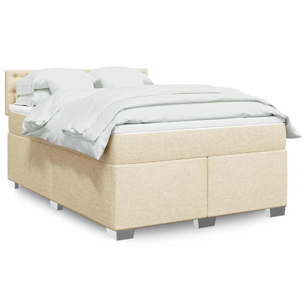vidaXL Bett Boxspringbett mit Matratze Creme günstig online kaufen