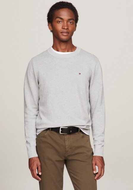 Tommy Hilfiger Longpullover CHAIN RIDGE STRUCTURE C NECK mit Rundhalsaussch günstig online kaufen