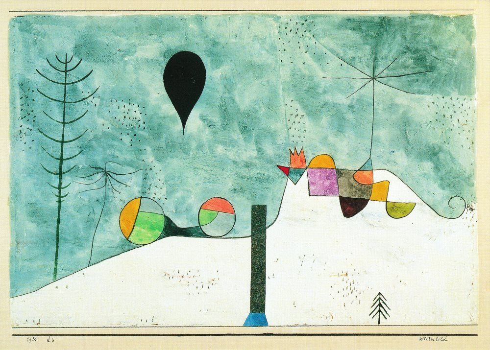 Postkarte Kunstkarte Paul Klee "Winterbild"