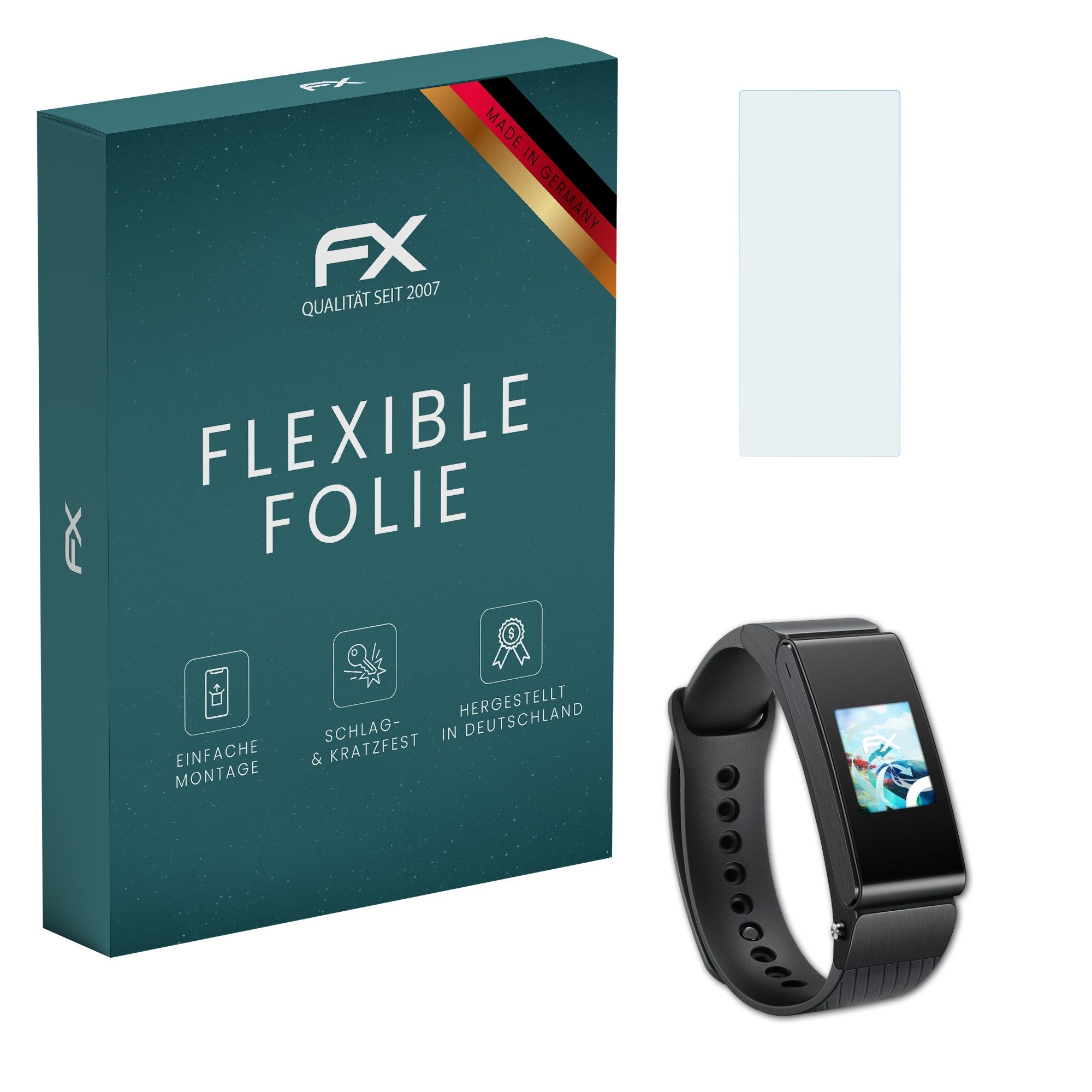 atFoliX Schutzfolie Displayschutzfolie für Huawei TalkBand B2, (3 Folien), Ultraklar und flexibel