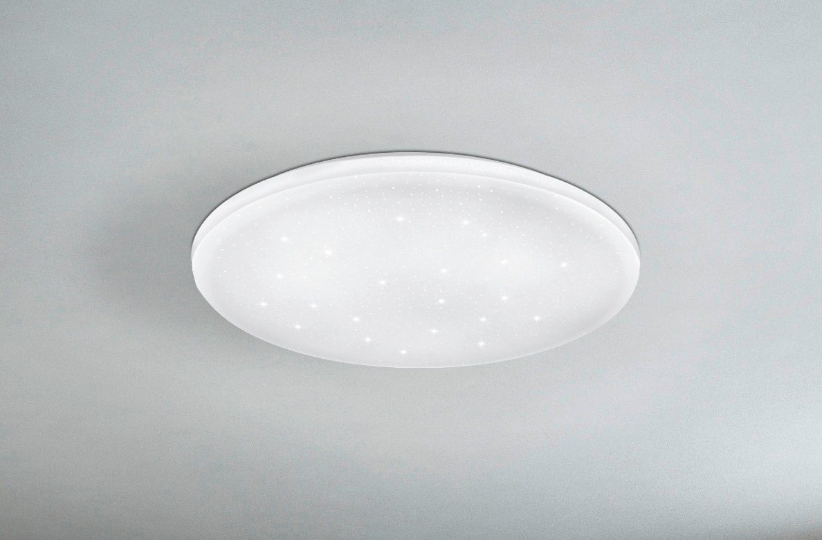 EGLO LED Deckenleuchte FRANIA-S Deckenlampe, weiß, Kristalleffekt, geringe Aufbauhöhe, LED fest integriert, Warmweiß, Wohzimmer, Küche, Esszimmer, Flur, modern, – Bild 2 von 5