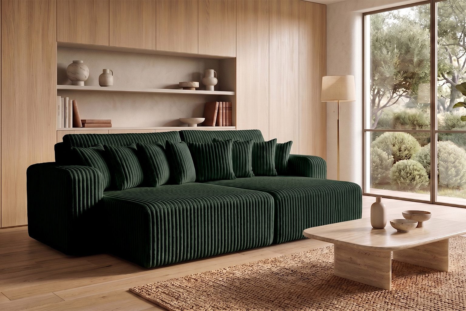 Kaiser Möbel Schlafsofa mit Bettkasten, Grün