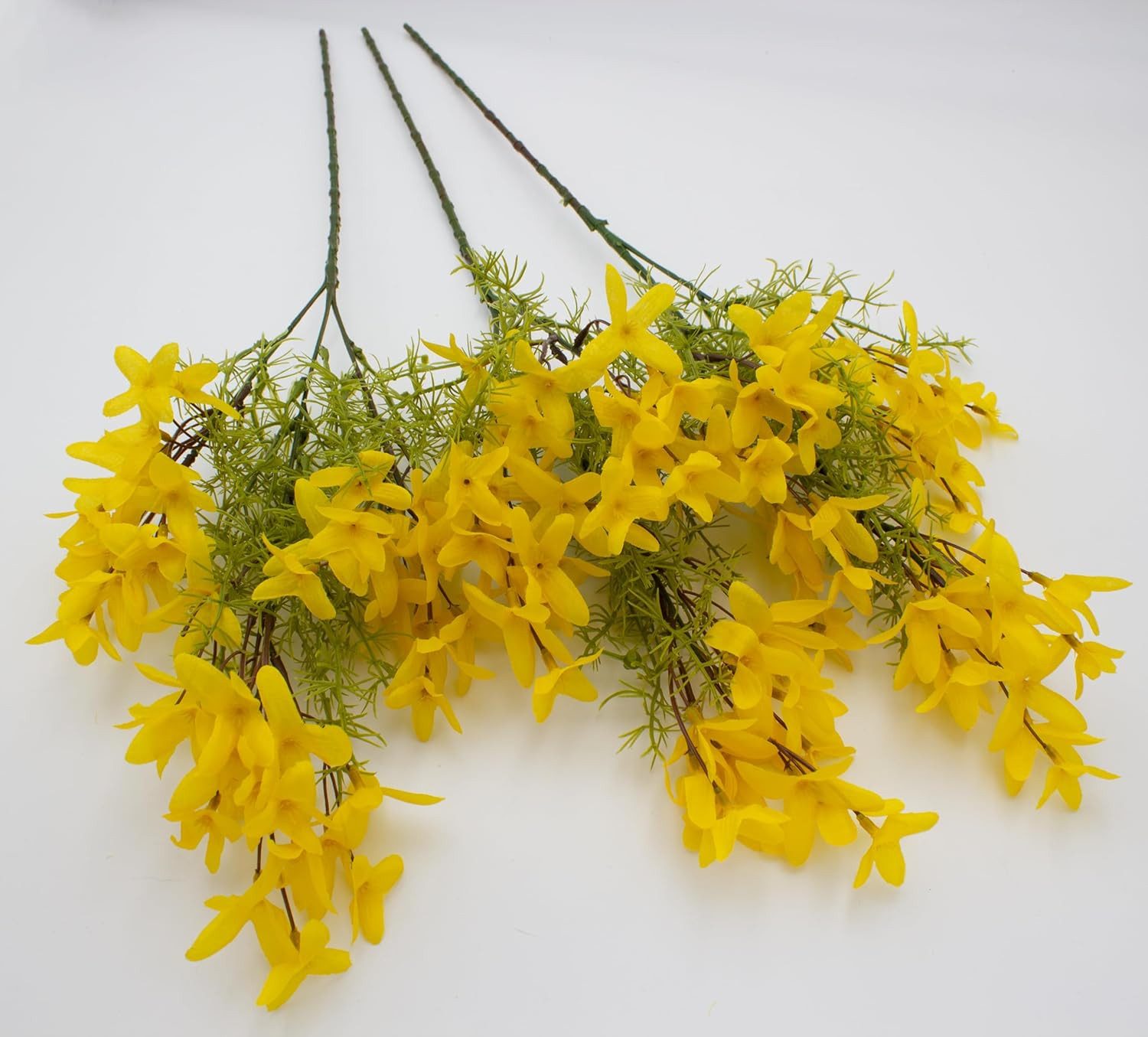 Künstliche Zimmerpflanze Künstlicher Forsythienzweig 71cm mit 3 Stielen (3 Stück) Forsythie, mucPlants