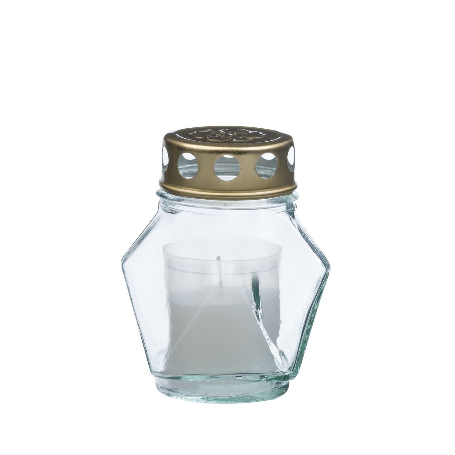 Glofrex S.C. Grabkerze »Grablicht-Glas mit Kerze - weiß/transparent - Höhe  11 cm - Brenndauer 14 h« online kaufen | OTTO