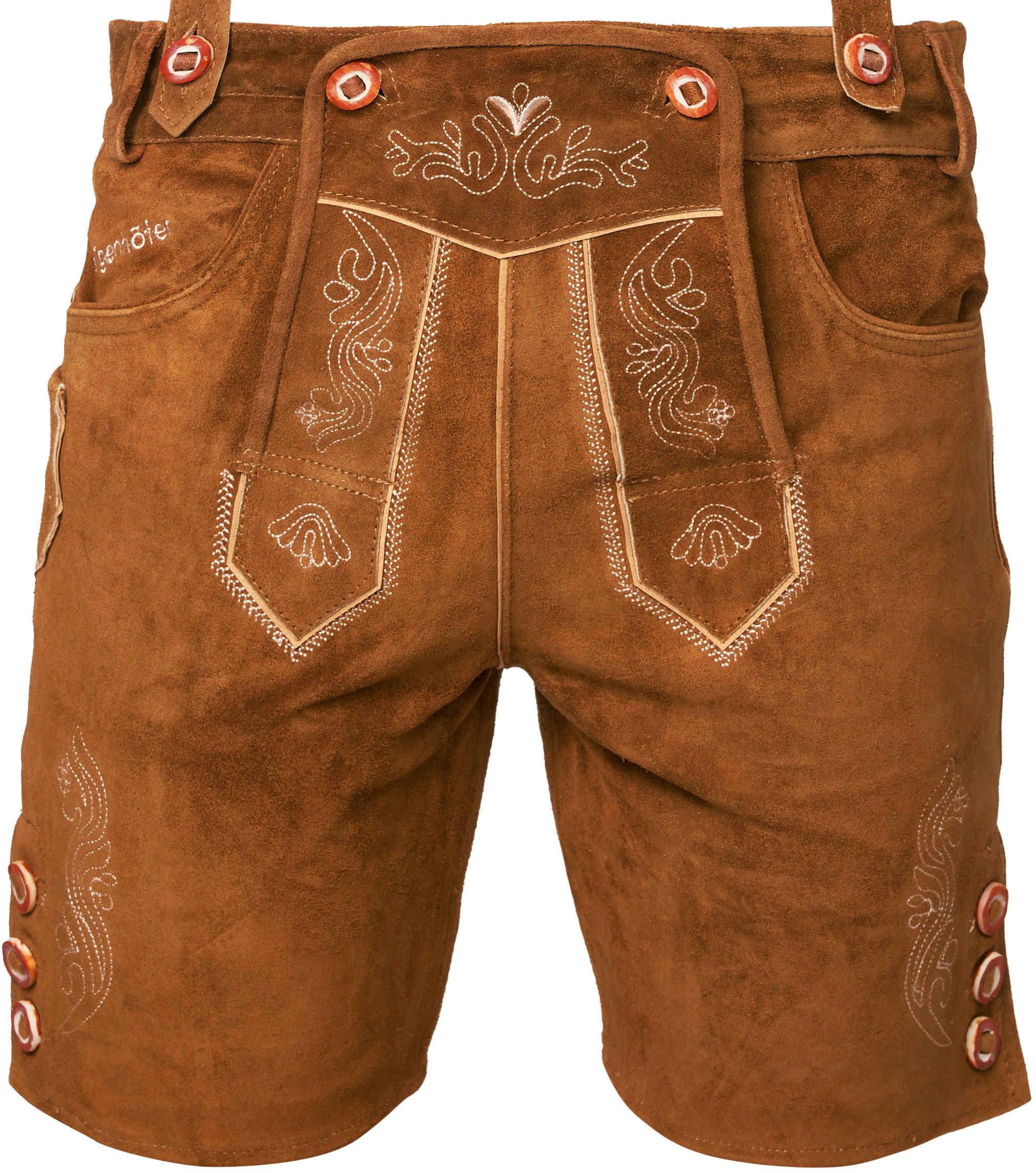 Trachtenlederhose Lederhose Herren Tracht kurz - Anton - 100% Rindsleder - Kurze Hose
