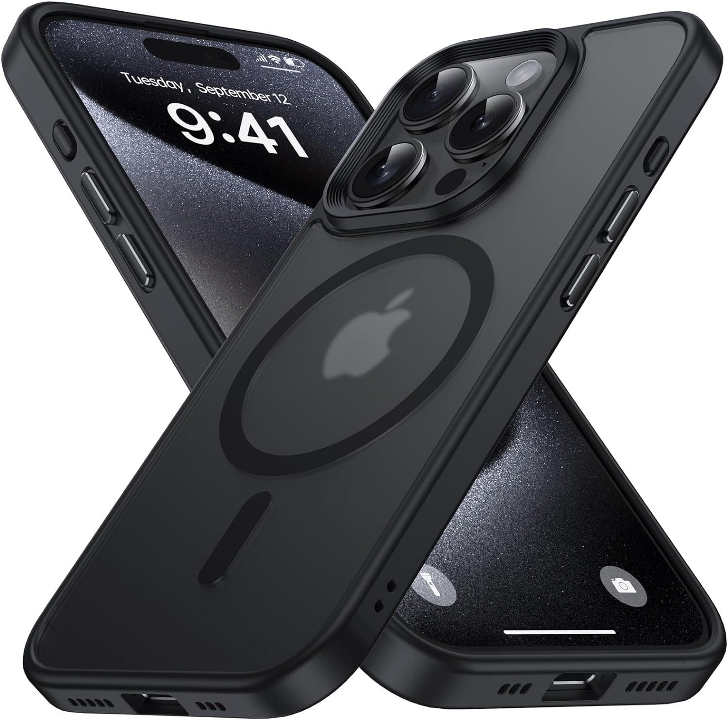 MSM Handyhülle Hülle für Apple iPhone 15 Pro / Max Hard Schutz Case Schwarz