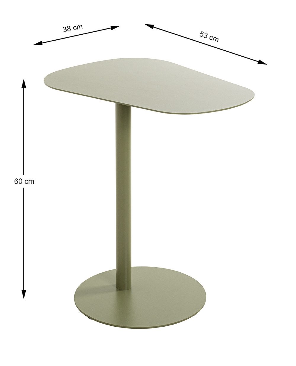 freiraum Beistelltisch 52997, in grün, Metall - 53x60x38cm (BxHxT)