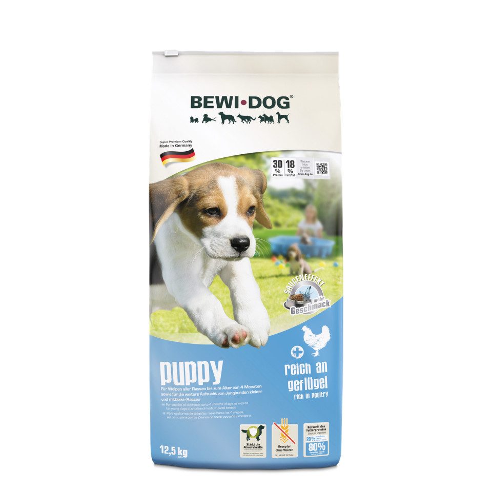 Bewi Dog Puppy - Trockenfutter mit Geflügel & Fisch für Welpen, Trockenfutter für: Hunde