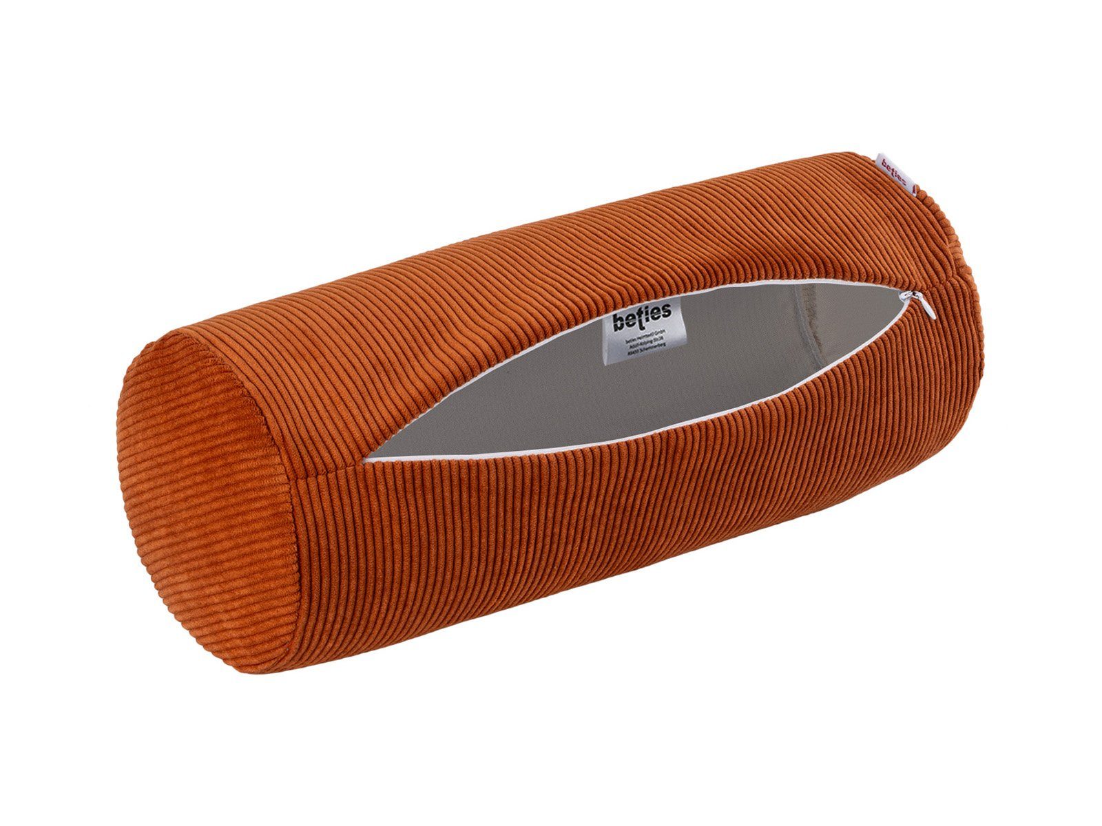 beties Nackenrollenbezug HYggelig No.1, (1 Stück), Samtcord Kissenbezug ca. 15x40 cm Hygge Style rost-rot