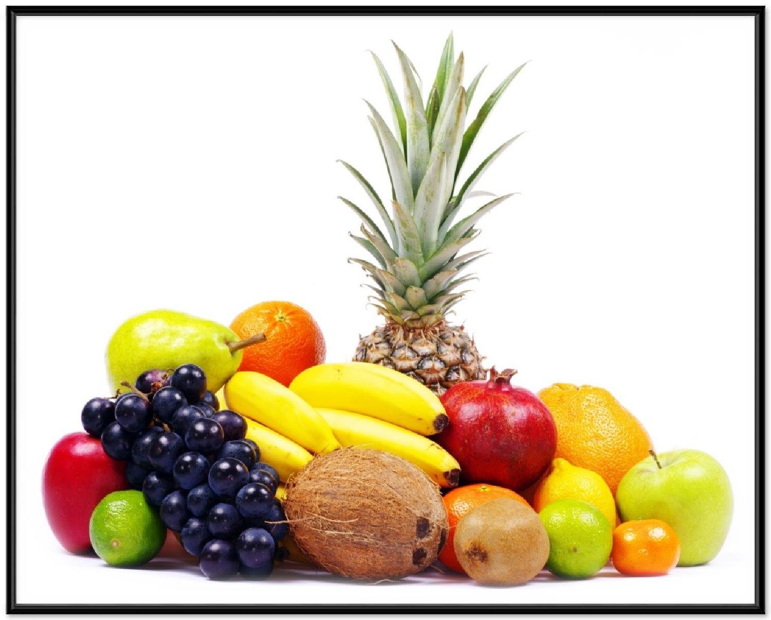 Wallario Poster, Gemischtes Obst aus aller Welt - Exotische Obstsammlung, in verschiedenen Ausführungen