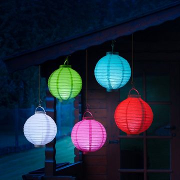 MARELIDA LED Lampion LED Lampion kaltweiße LED D: 20cm Kugel Laterne Partylampion grün, LED Classic, kaltweiss (5300K bis 6000K)