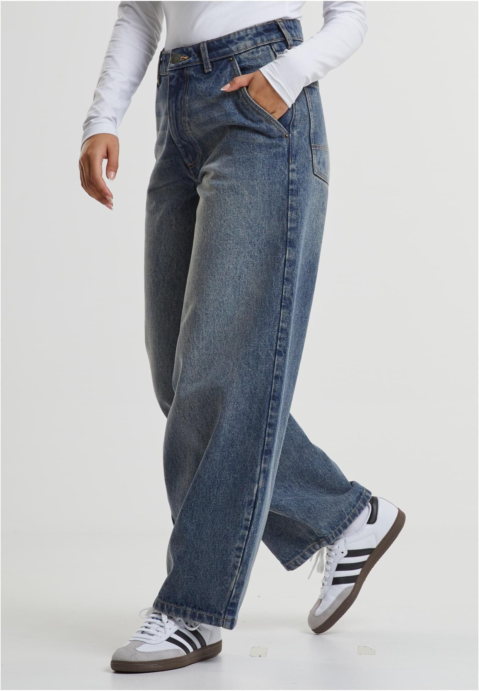 URBAN CLASSICS Funktionshose Ladies Tapered Baggy Jeans Damen günstig online kaufen