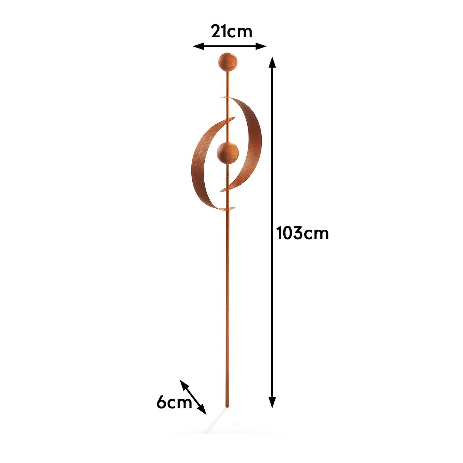 Kobolo Gartenstecker Dekostecker SATURN in RUSTY Rostoptik