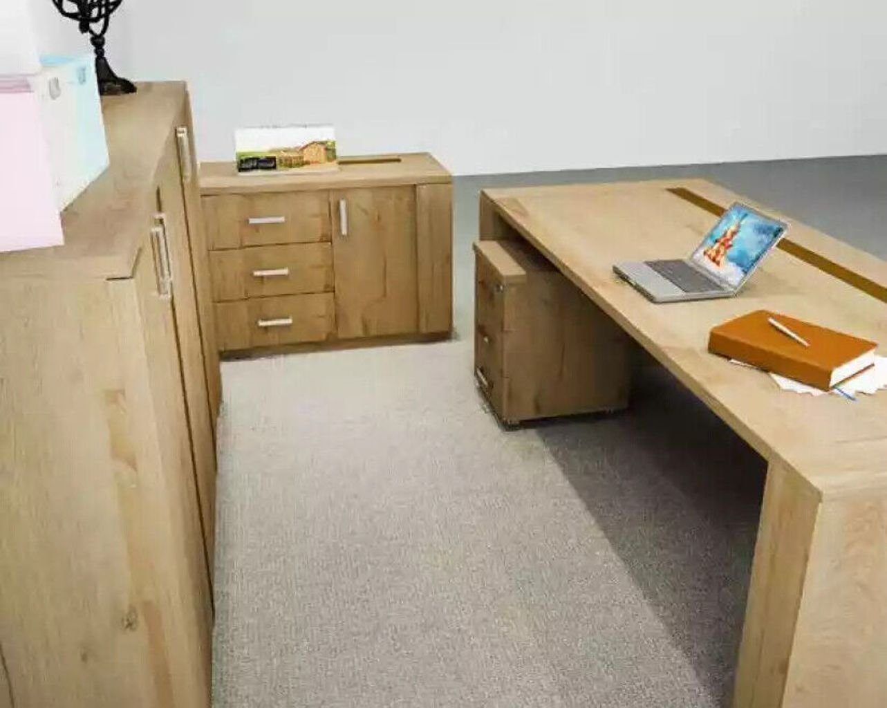 Schreibtisch Schreibtisch (1-St., Büro 1x in Möbel Schreibtisch), Designer Made Brauner Europa nur Arbeitszimmer JVmoebel Modern