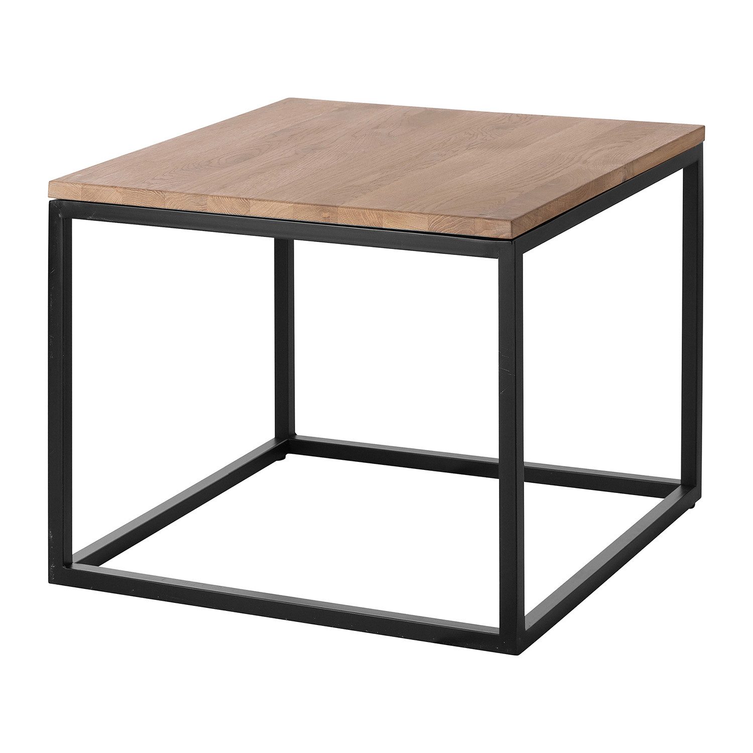 Fink Couchtisch NOVARA Couchtisch - H.45cm x B.55cm- natur/schwarz - Eiche /Stahl (Loungetisch - Sitzbeistelltisch), Moderner Sofatisch Wohnzimmertisch Kaffeetisch Beistelltisch