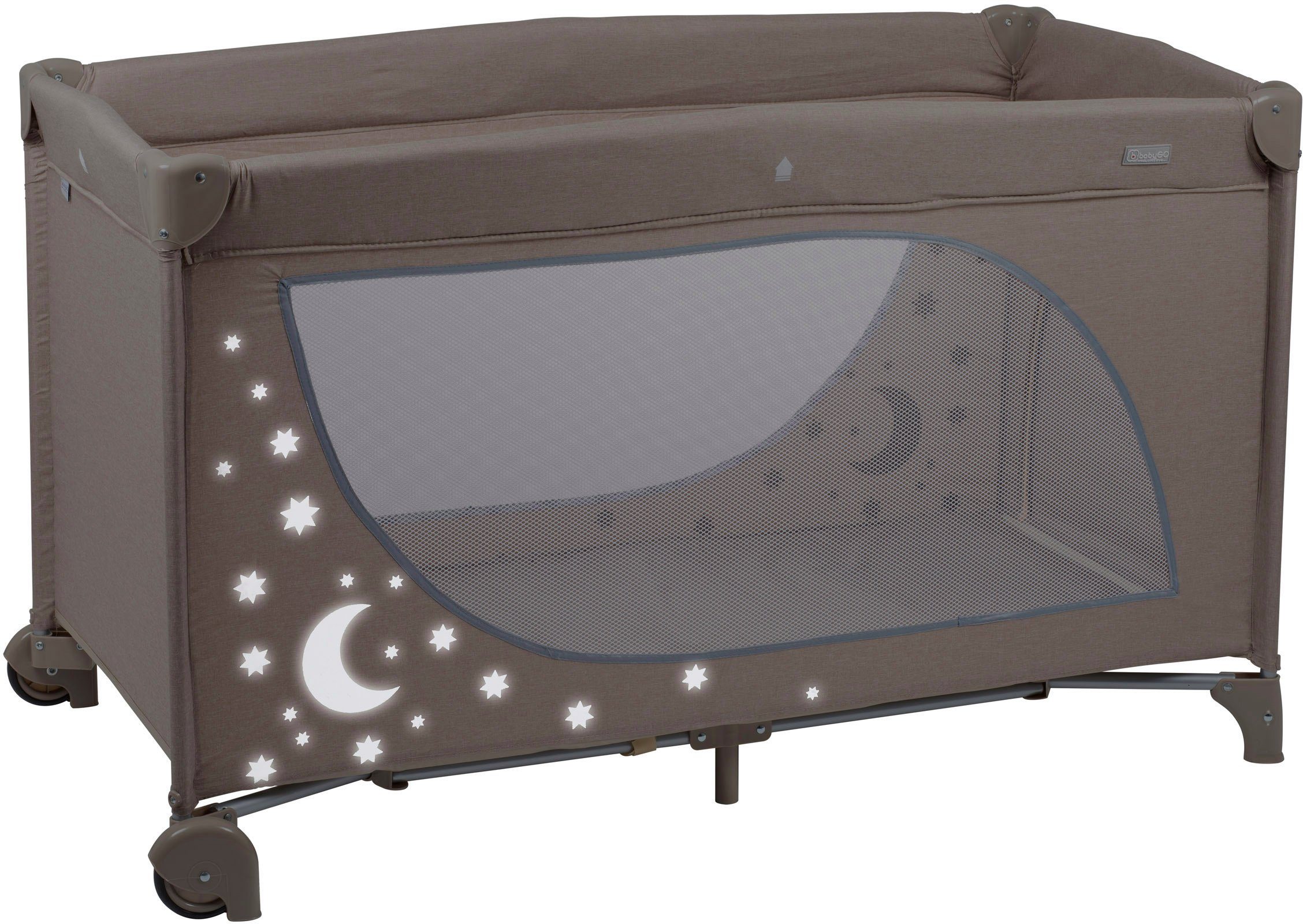 BabyGo Baby-Reisebett Moonstars, beige