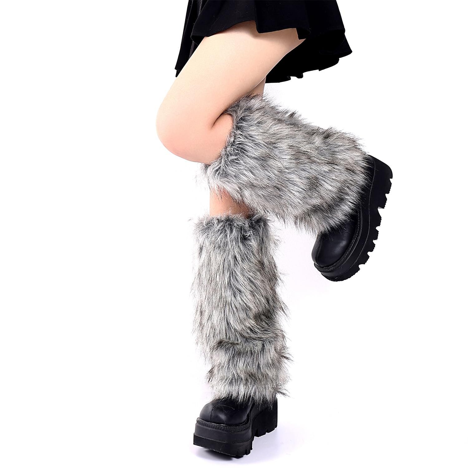 nsihing Beinstulpen Legwarmer Fellstulpen-Warme Wintersocken,Vollfrottee mit Komfortbund Für Winter, Halloween und Weihnachten geeignet