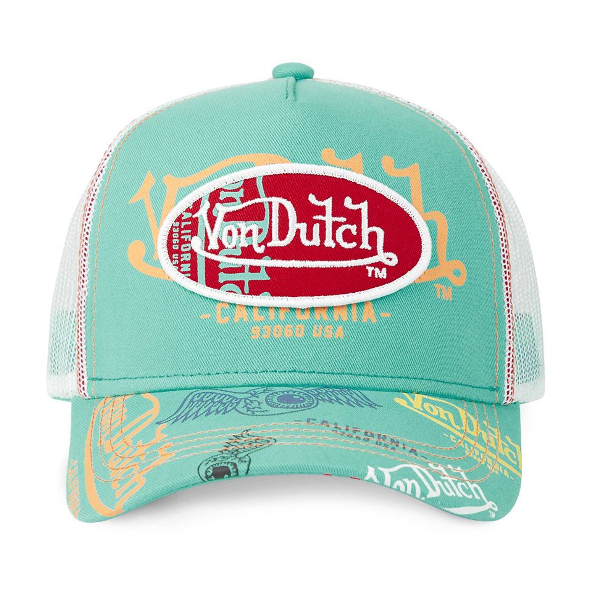 Von Dutch Trucker Cap Von Dutch Originals Trucker Cap - PATCH ALLOVER LOGO (Basecap, Basecap, Meshcap, Trucker Kappe) Logo All-Over Print auf der Front