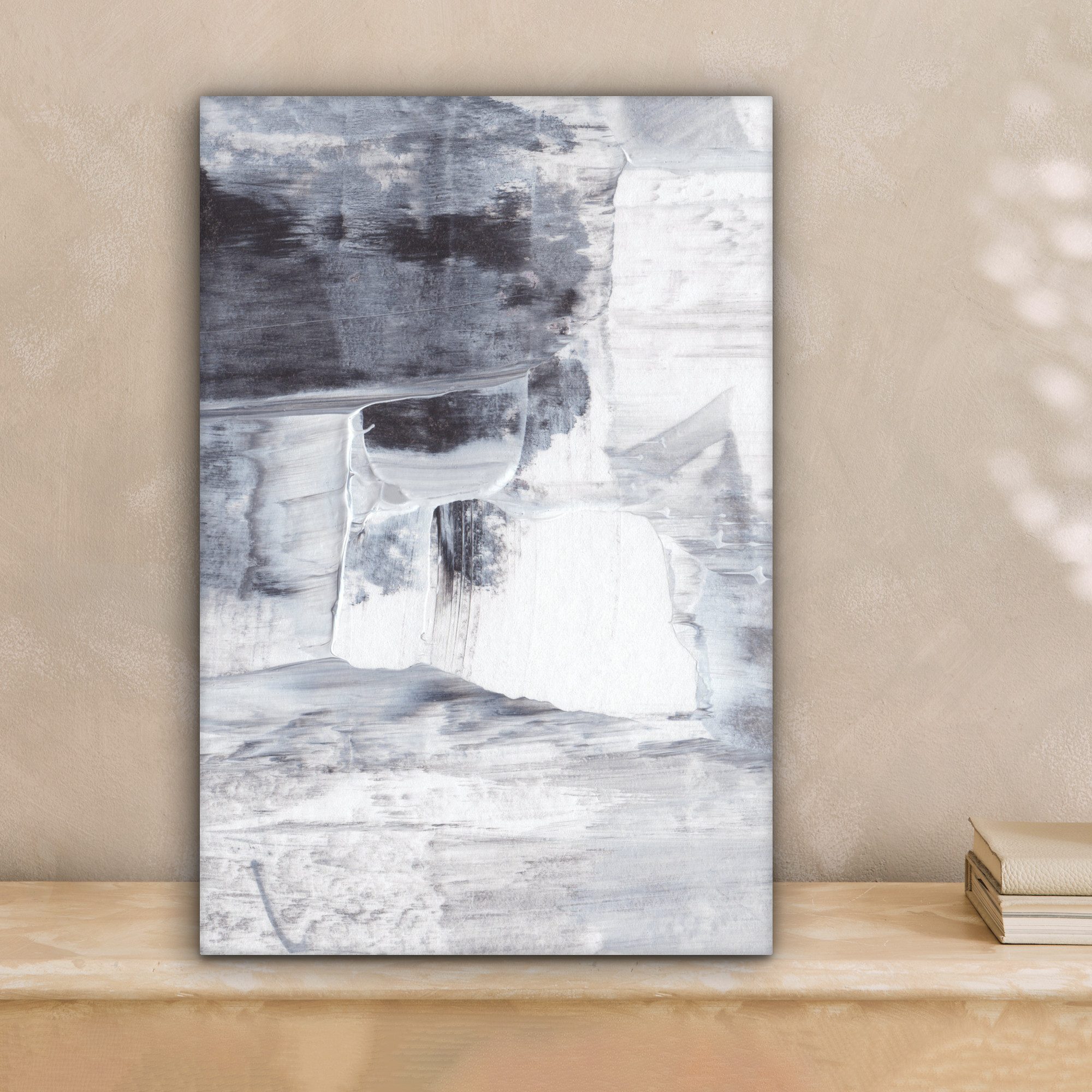 OneMillionCanvasses® Leinwandbild Kunst - Farbe - Weiß - Schwarz - Grau, Fo günstig online kaufen