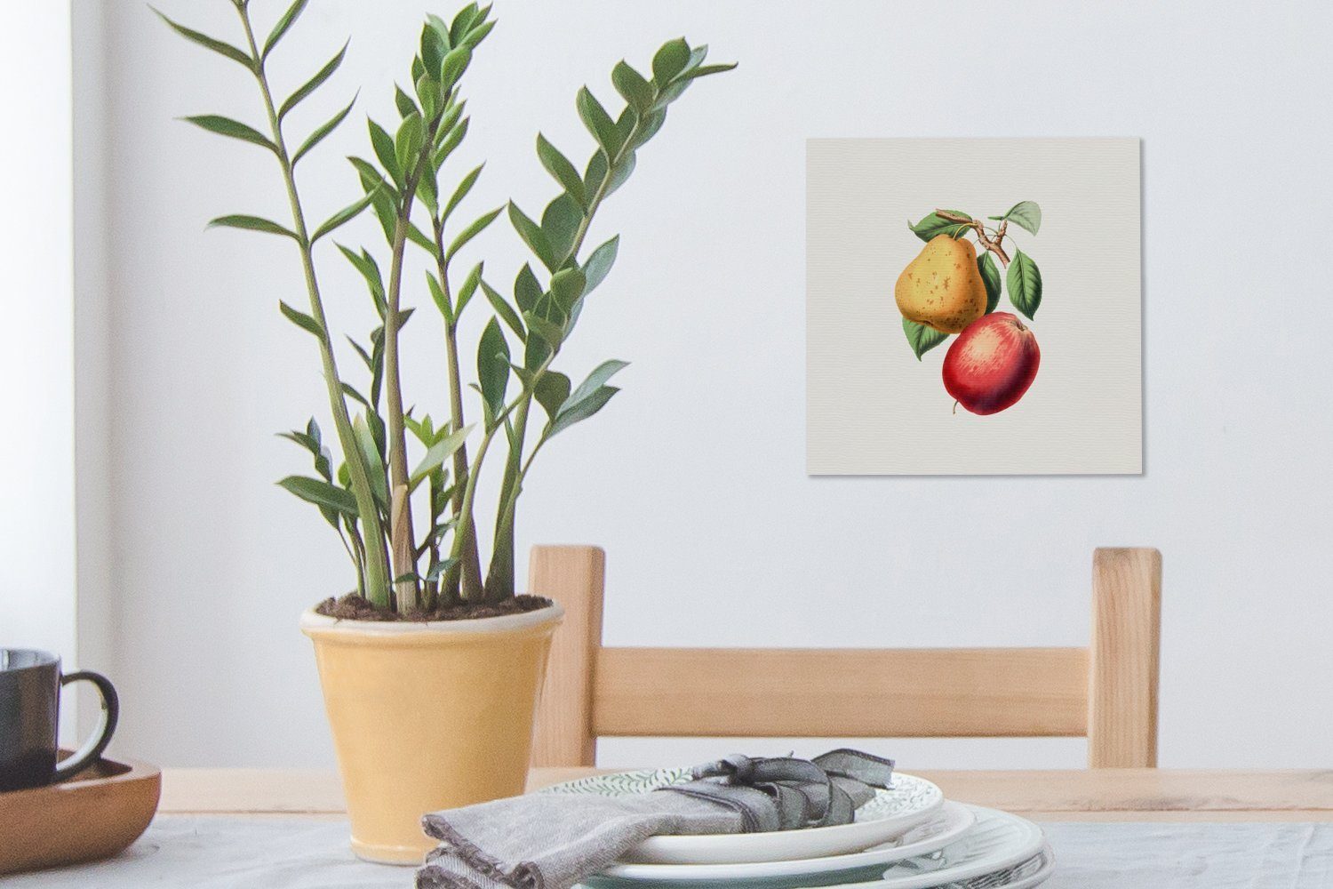 Frühling Blätter, St), - Leinwand Früchte Schlafzimmer Leinwandbild - Bilder OneMillionCanvasses® Wohnzimmer (1 für
