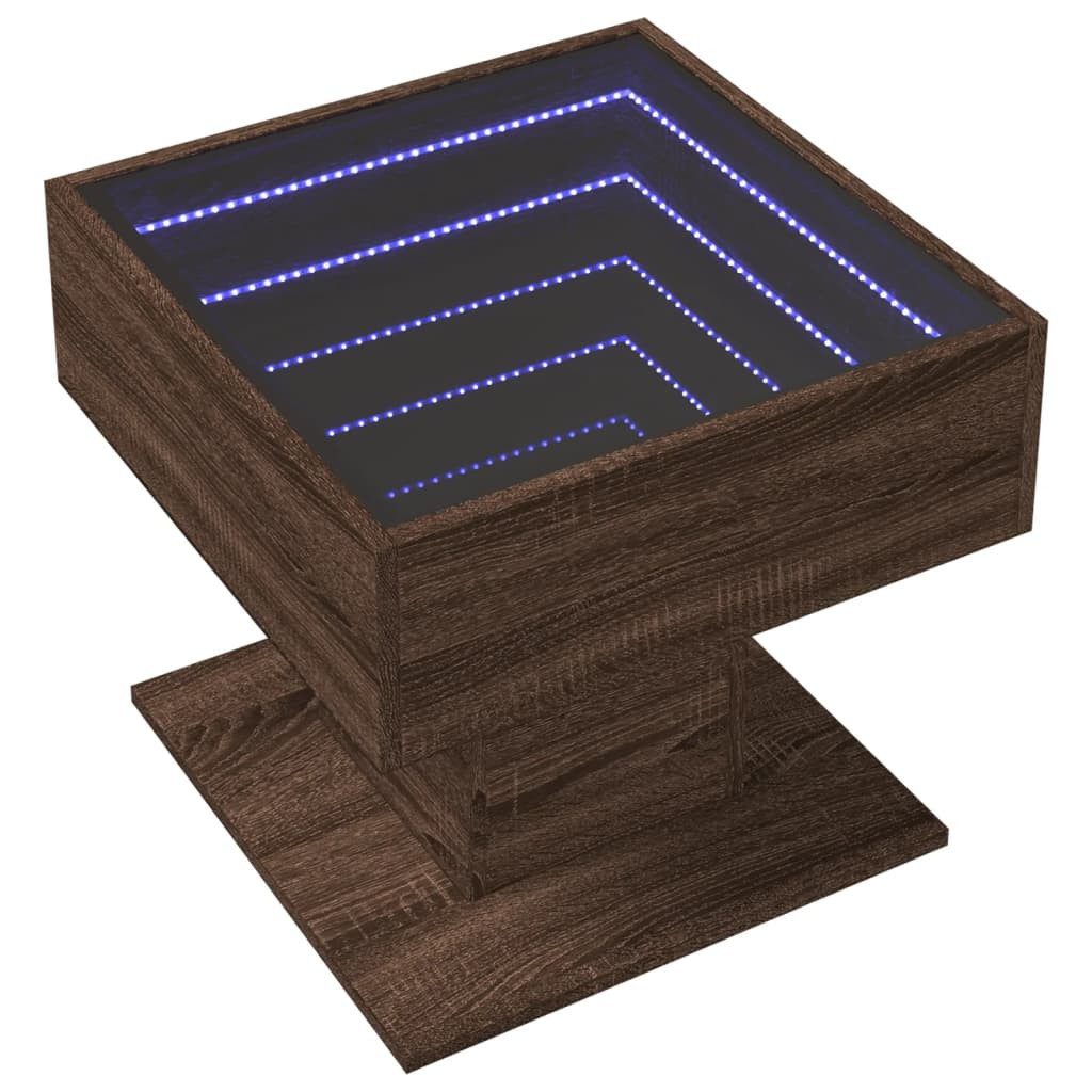 vidaXL Couchtisch LED-Couchtisch Braun Eichen-Optik 50x50x45 günstig online kaufen