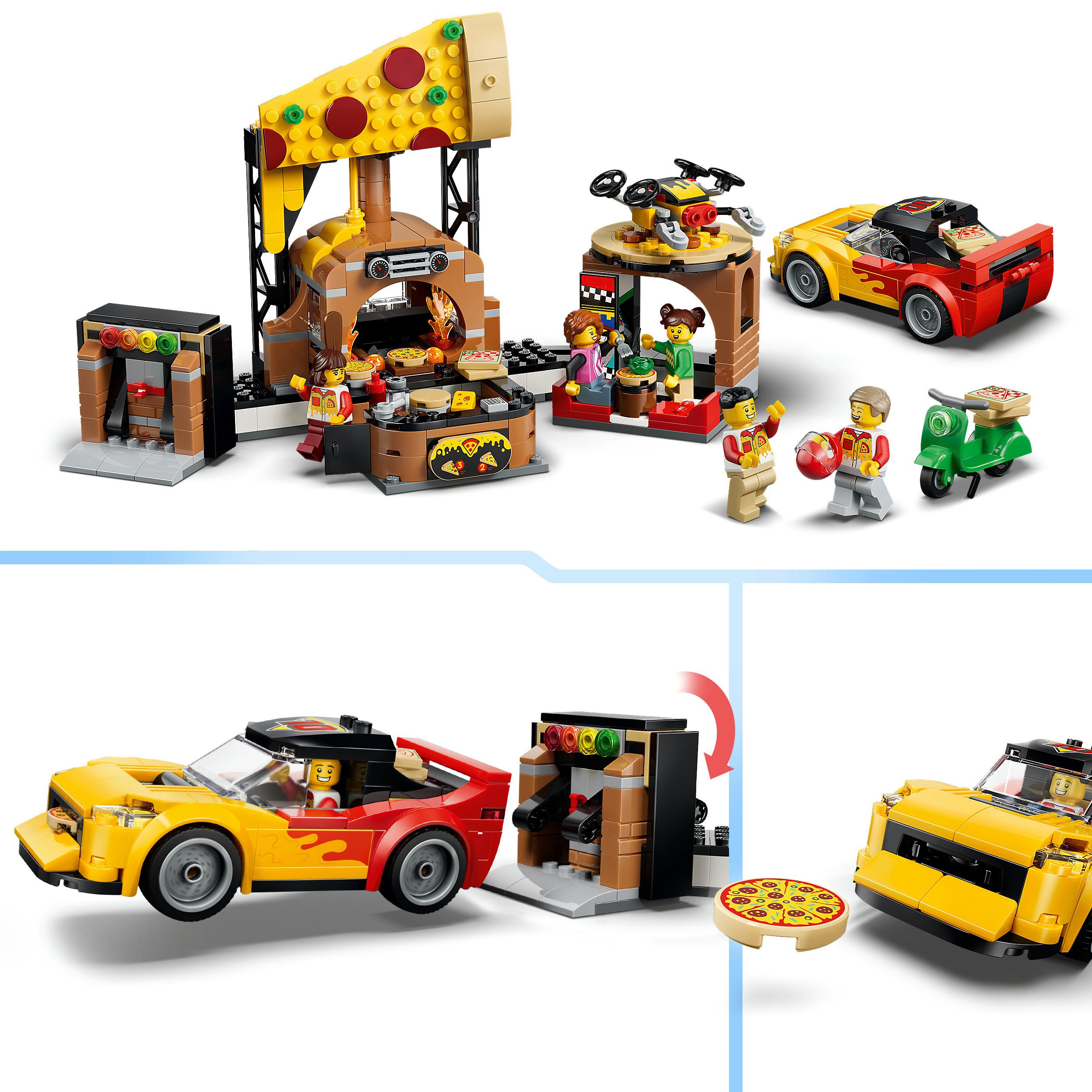 LEGO® Pizza-Liefererlebnis mit Fahrzeugen (60496), LEGO City Konstruktionsspielsteine, (494 St), Made in Europe – Bild 4 von 5