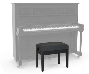 Classic Cantabile Klavierbank Pianobank Modell P - 2-fache Kreuz-Mechanik, Massive Holzkonstruktion - Polster aus Kunstleder