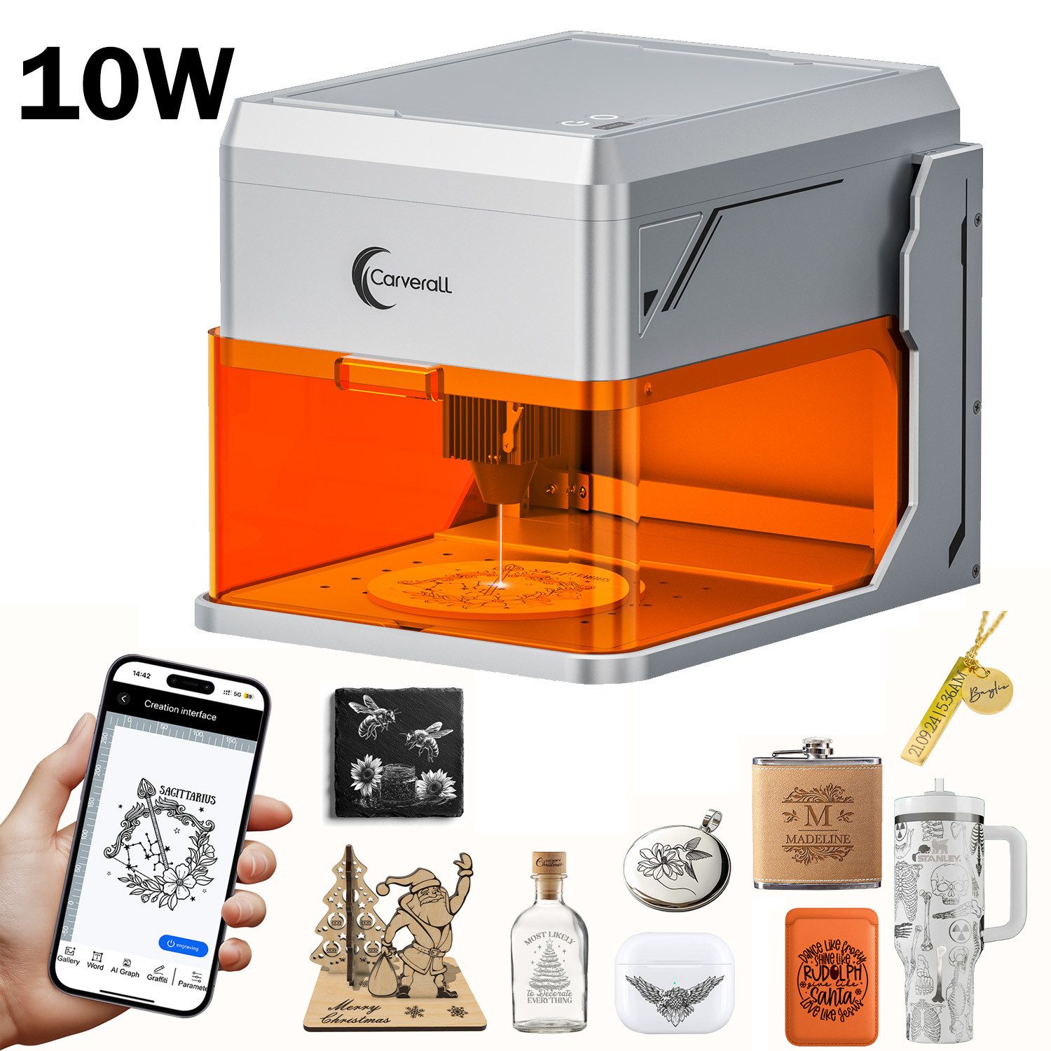 ANYSUN 3D-Drucker Mini-Lasergravierer mit Kamera, tragbarer Lasergravierer A1 Pro 5W 10W, Cutter Desktop-Lasermaschine,WiFi & KI,Einsteiger-Smart-Lasergravierer