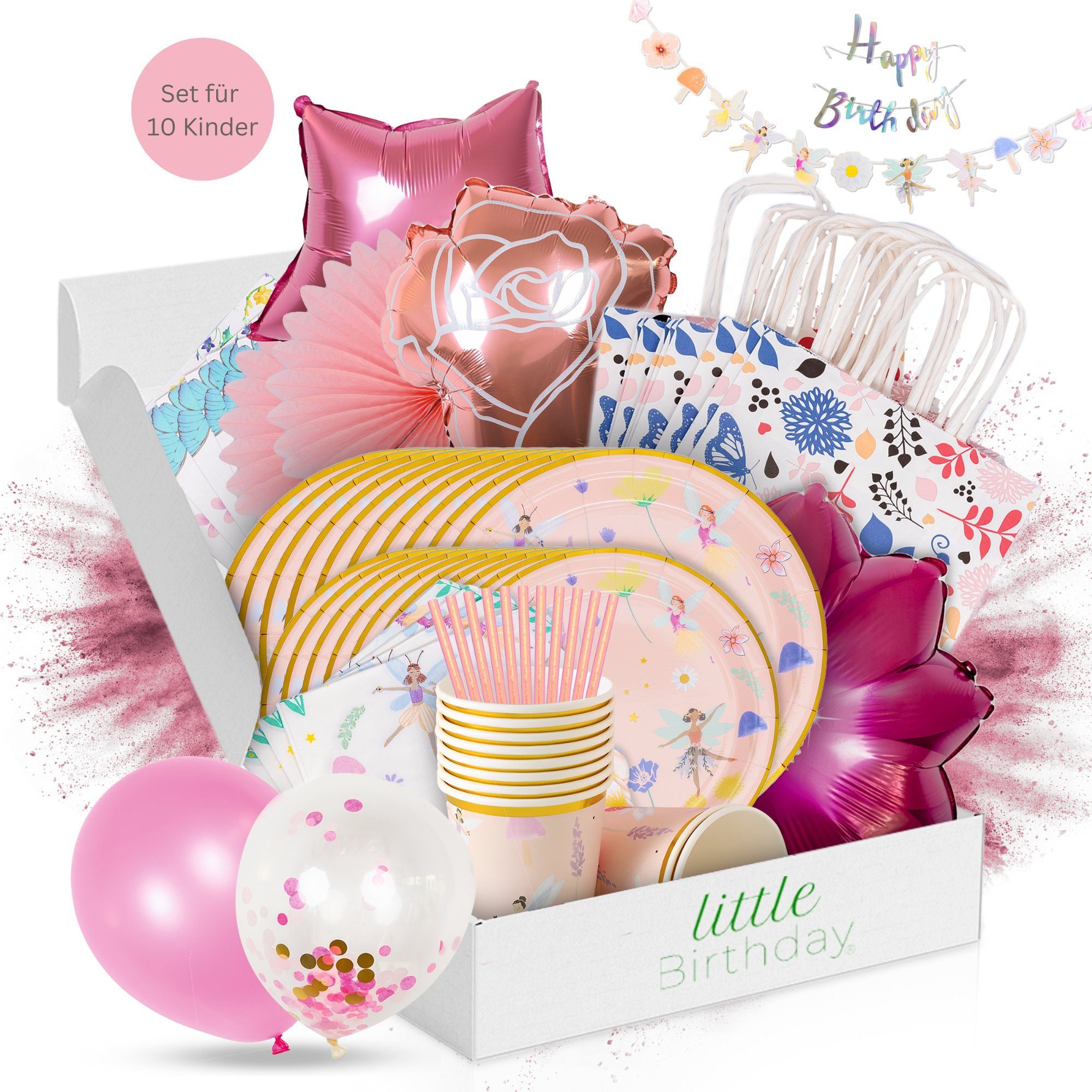 little Birthday Papierdekoration Feen Party Set für Geburtstag, Partygeschi günstig online kaufen