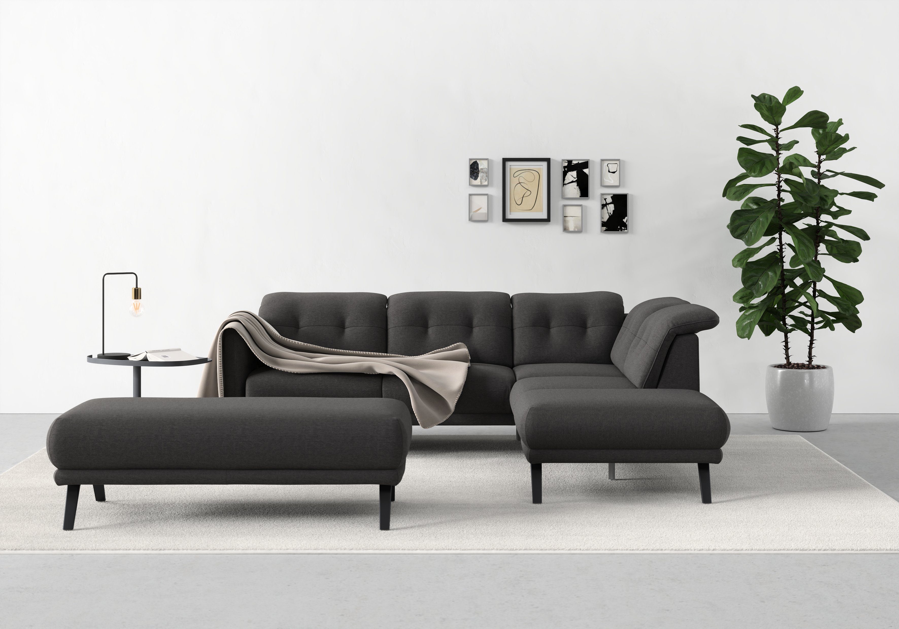 sit&more Ecksofa Scandia, Wahlweise mit Kopfteilverstellung und Armteilfunktion | Ecksofas