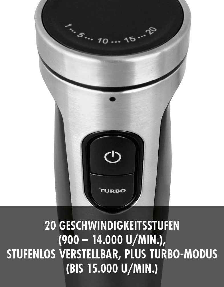 Gastroback Stabmixer Powermix Stabmixer Professional 1.500W, 1500 W, inkl. 5-teiligem Zubehör – Bild 4 von 5
