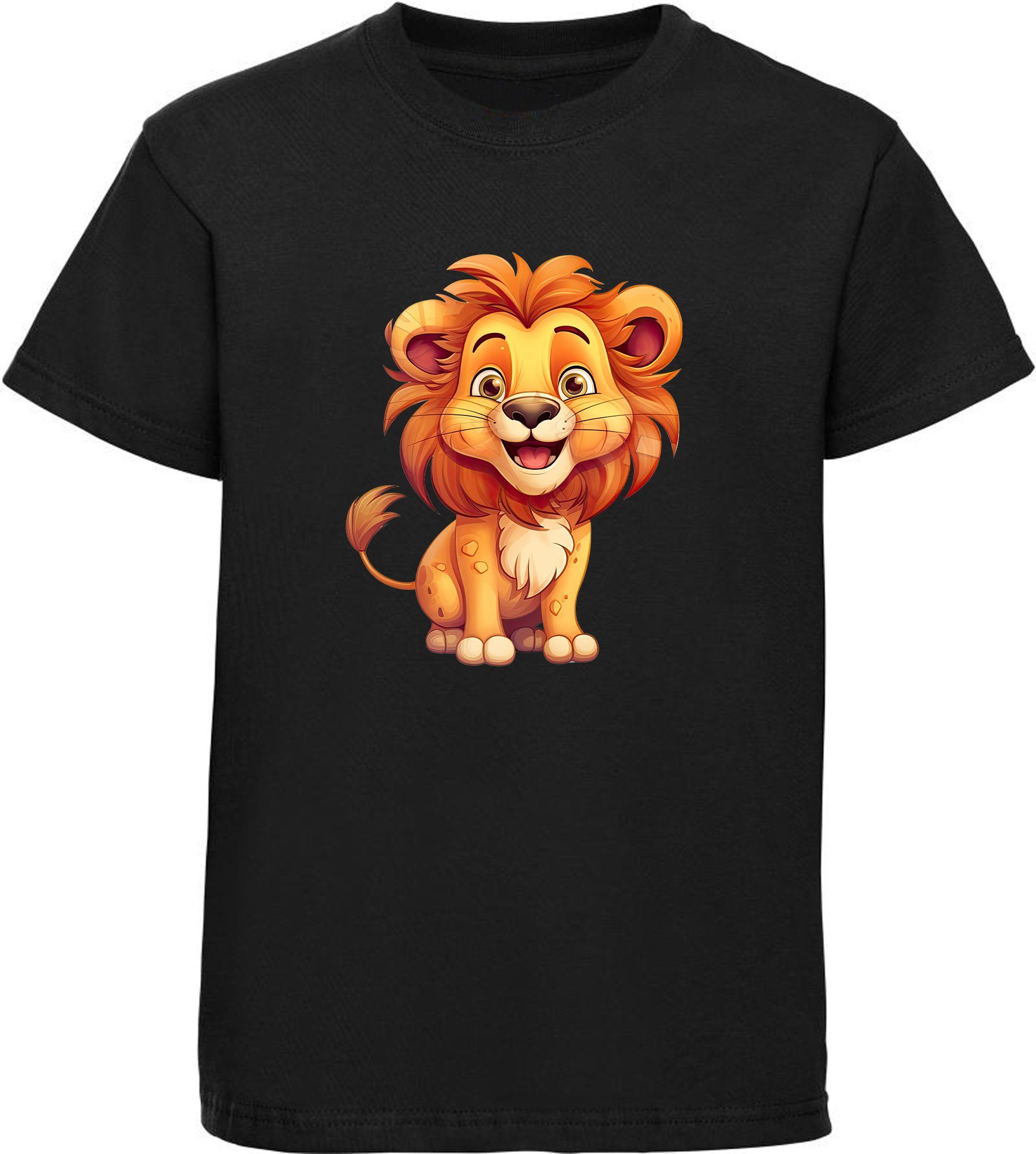 T-Shirt Kinder Wildtier Print Shirt bedruckt - Baby Löwe