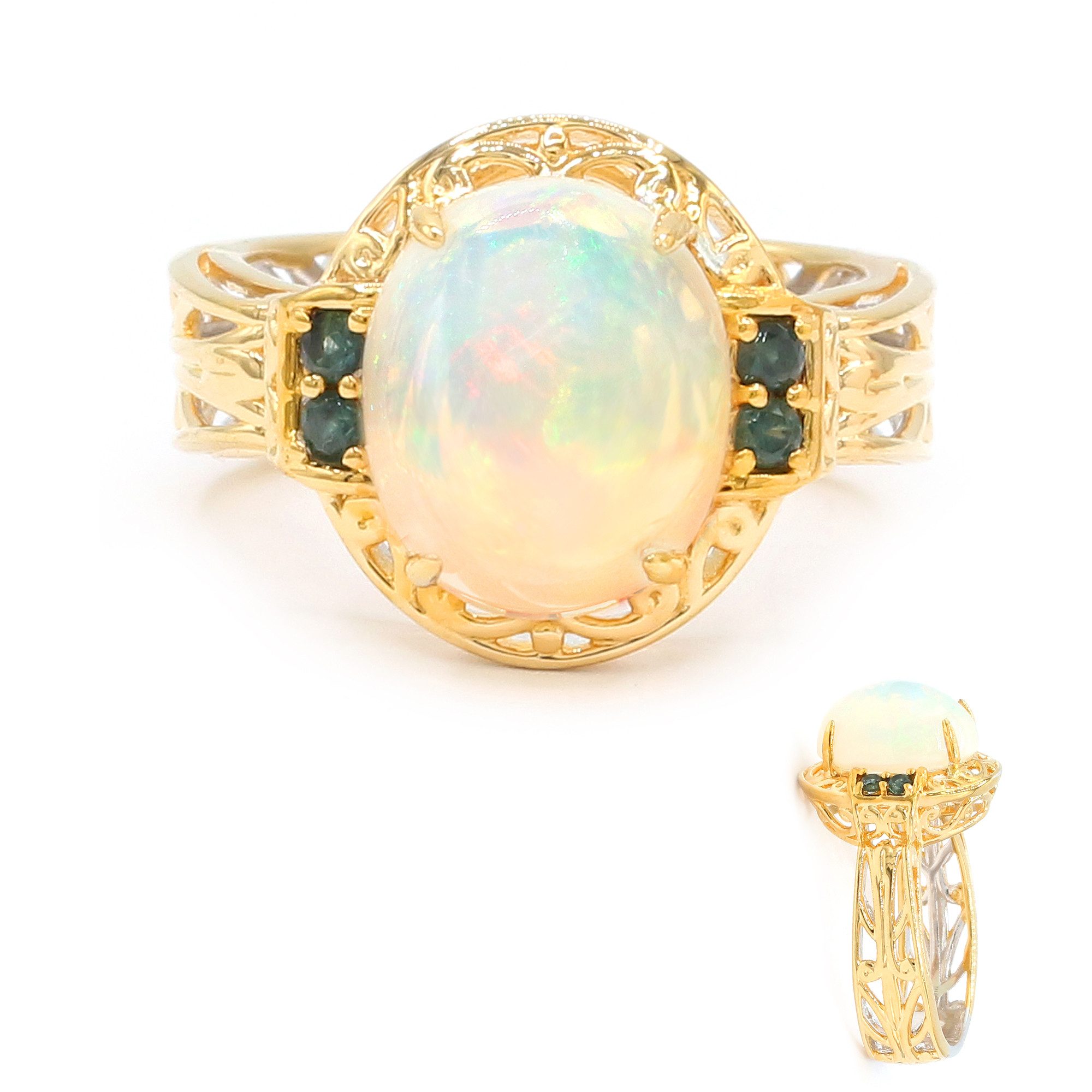 Cavill Silberring Welo Opal – vergoldeter Silberring (1-tlg)
