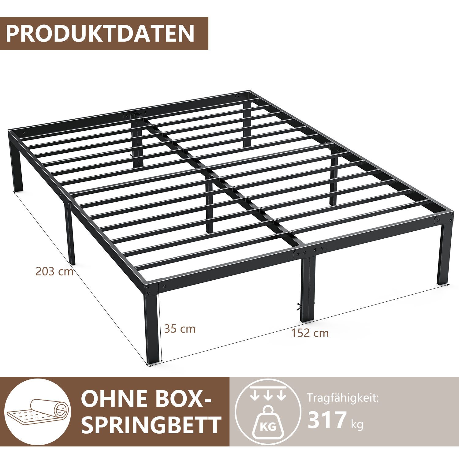 SURFOU Bettgestell Bed Frame Bettrahmen Metallbett günstig online kaufen